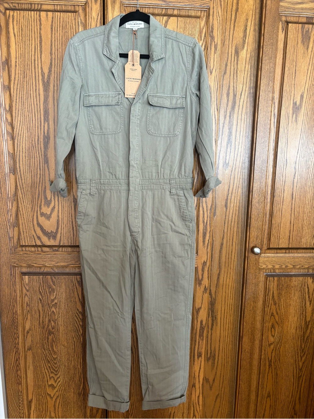 Lucky Brand Olive Green Utility Jumpsuit